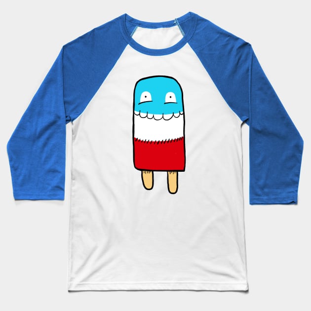 Ice Pop Person Baseball T-Shirt by chawlie